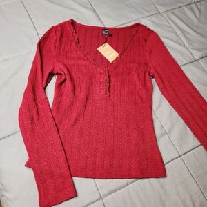 💐 Shein Frenchy Long Sleeve Red Top